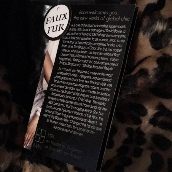 NWT,IMAN Global Chic,size 1X,Faux Leopard Fur,Swing Coat, full sleeves Buttons - Picture 3 of 8